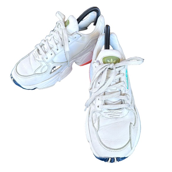 Adidas Originals Falcon Sneakers Athletic Chunky Shoes White/Orange Size 5 - Picture 3 of 7